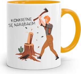 Favágó Bögre Sárga Születésnapi Ajándék fényképes nyomtatással