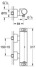 GROHE 34169001 - GROHTHERM 2000 DN 15 termosztátos zuhanycsaptelep, króm