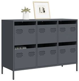 antracit hidegen hengerelt acél tálalószekrény 101,5x39x73,5 cm