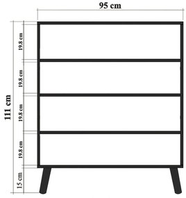 Fehér szekrény 95x111 cm Multilux – Kalune Design