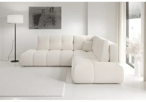 Ágyazható balos L-alakú kárpitozott sarokkanapé ágyneműtartóval ALMADA bézs