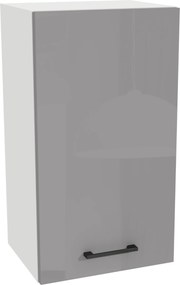 Konyhaszekrény felső 40/72 Capri korpusz Fehér front Szürke Akril Fényes