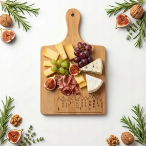 Étel- És Tálaló Vágódeszka Natúr Bambusz 30×20×1,5 CM