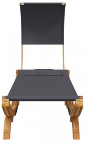 kültéri antracit baldachinos hajlított fa nyugágy 100x200x126cm