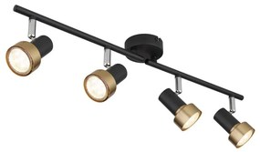 Globo 57917-4G - Spotlámpa  MASON 4xGU10/25W/230V fekete/arany