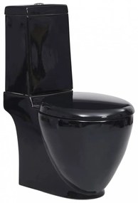 Fürdőszobai kerek fekete kerámia WC alsó vízelvezetéssel