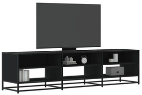 fekete szerelt fa TV-szekrény 180 x 40 x 46 cm