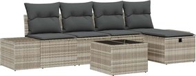vidaXL Kanapé Szett párnával 6 pcs polirattan
