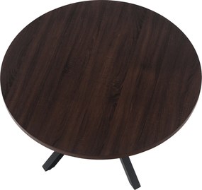Étkezőasztal, sötét tölgy/fekete, átmérő 120 cm, MEDOR