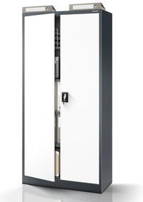 Fém iratszekrény JAN H, 900 x 1950 x 400 mm, antracit-fehér