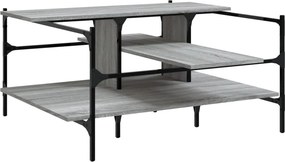 vidaXL szürke sonoma szerelt fa dohányzóasztal 100x100x48,5 cm