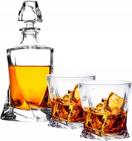 Kristály whisky szett Bohemia Quadro kancsó és 6 db ajándék pohár