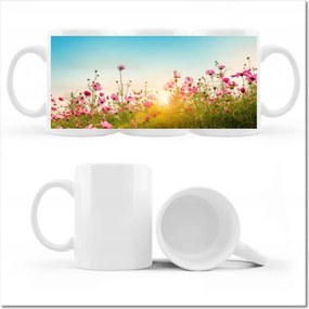 Nyomott mintás bögre Kozmikus virágok