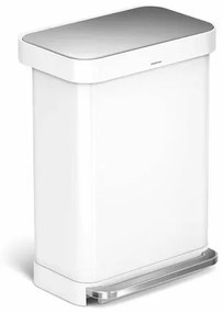 Simplehuman pedålos szemeteskosår 55 l, fehér, 55 l
