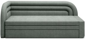 Zöld zsenília kinyitható-tárolóhelyes kanapé bal oldali 223 cm Fabillo – ELTAP