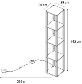 Design állólámpa fekete, beépített LED-del, 3 fokozatban dimmelhető - Tianna