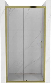 Mexen Apia  Zuhany ajtó csúszó   130 cm,  átlátszó ,  arany  - 845-130-000-50-00 Csúszó zuhany ajtó