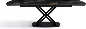 Étkezőasztal Kerámia 160 – 240x90 Stílusos Összecsukható Márvány Fekete