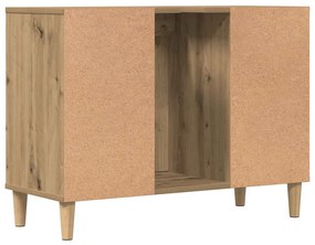 kézműves tölgy színű szerelt fa mosdószekrény 80 x 33 x 60 cm