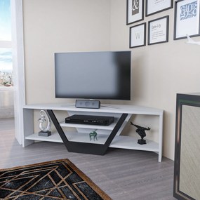 TV szekrény Sares - White, Black