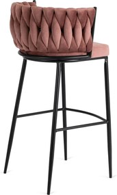 Bárszék rózsaszín bársony, FLORES