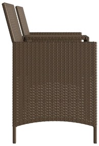 2 személyes barna polyrattan kerti kanapé asztallal/székkel