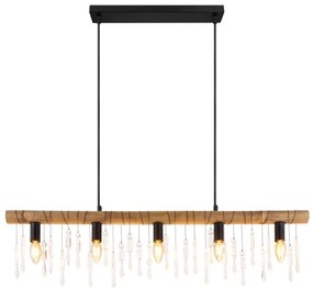 Globo 15532-5H - KIRA kábeles csillár 5xE14/40W/230V fekete/barna