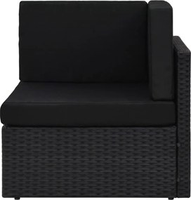 vidaXL fekete polyrattan sarokkanapé-elem
