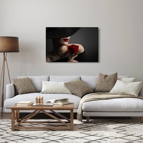 Kép - Nő egy rózsával (90x60 cm)