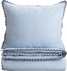 Vela pamut ágyneműhuzat dekoratív szegéllyel kék 160x200 2*70x80 cm Ho