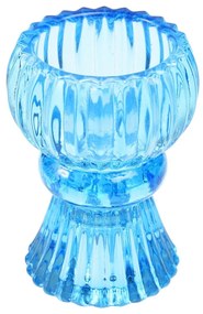 Kék alacsony üveg gyertyatartó - Rex London