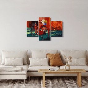 Piros kerék képe, akril festés (90x60 cm)