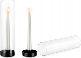 Nuptio hurricane gyertyatartó 30 cm fekete 2 db-os szett