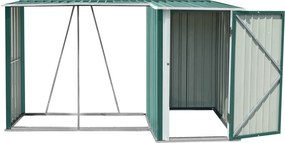 Fatároló fészerrel, 270x104x159 cm, sötétzöld, ARPOL TYP 2