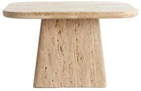 Bézs dohányzóasztal kő asztallappal 60x60 cm Kepami – Light &amp; Living