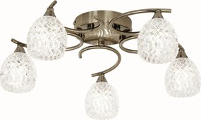Endon glamour klasszikus mennyezeti lámpa boyer antik sárgaréz átlátszó endboyer-5ab