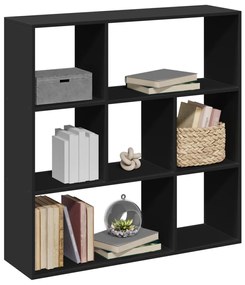 fekete szerelt fa térelválasztó könyvespolc 102x29x103,5 cm