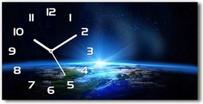 Üveg vízszintes falióra Bolygó Föld 60x30