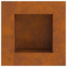 Tűzrakó Barna 80 x 80 x 40 cm időjárásálló acél