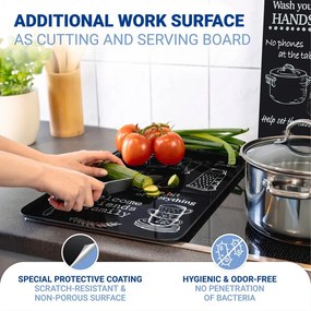 Edzett üveg tűzhely fedőlap szett 2 db-os 52x30 cm Kitchen Rules – Maximex