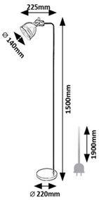 Rabalux 2242 - FLINT állólámpa 1xE27/40W/230V fekete