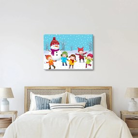 Kép - Téli gyerekes mulatságok (70x50 cm)