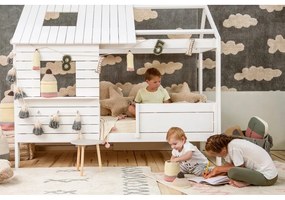 Kék-krémszínű mosható kézi szövésű pamut szőnyeg 120x160 cm Atlas Natural – Lorena Canals