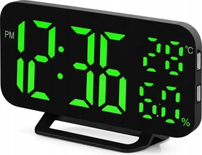 LED-es ébresztőóra Jvd SB3725.1 Usb higrométer hőmérővel szundi funkció