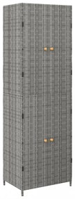 szürke polyrattan kerti tárolószekrény 59 x 40 x 180 cm