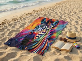 Gyorsan száradó XL strand fürdőlepedő ZEBRINA színes 100 x 180 cm, 100% mikroszál