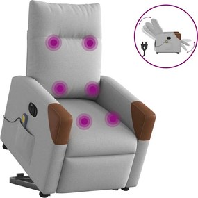 vidaXL Elektromos álló masszázsfotel felhőszürke szövet