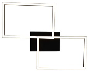 Mennyezeti lámpa négyzet alakú fekete 3 fokozatú fényerőszabályzóval - Plazas Novo