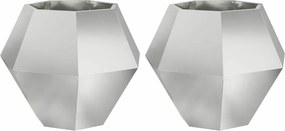 vidaXL Növénytartó 2 pcs Ezüst 75 x 75 x 60 cm Horganyzott acél