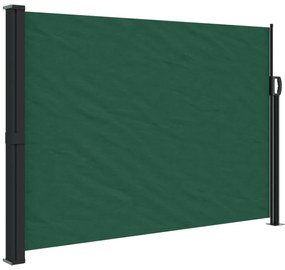 sötétzöld behúzható oldalsó napellenző 140 x 500 cm